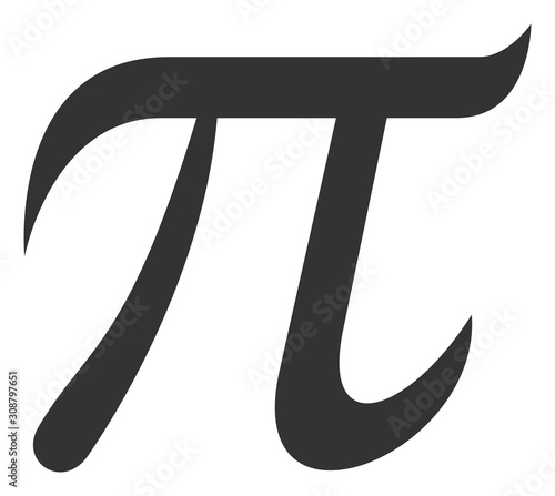 Pi symbol vector icon. Flat Pi symbol pictogram is isolated on a white background.