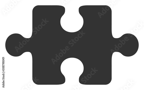 Puzzle item vector icon. Flat Puzzle item symbol is isolated on a white background.