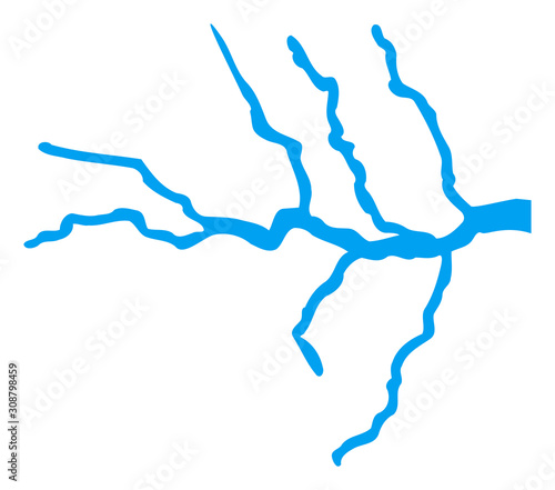 River vector icon. Flat River symbol is isolated on a white background.