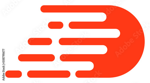 Rush effect vector icon. Flat Rush effect symbol is isolated on a white background.