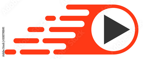 Rush right direction vector icon. Flat Rush right direction pictogram is isolated on a white background.
