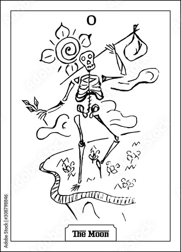  Beautiful illustration with man - card for tarot - the Fool.