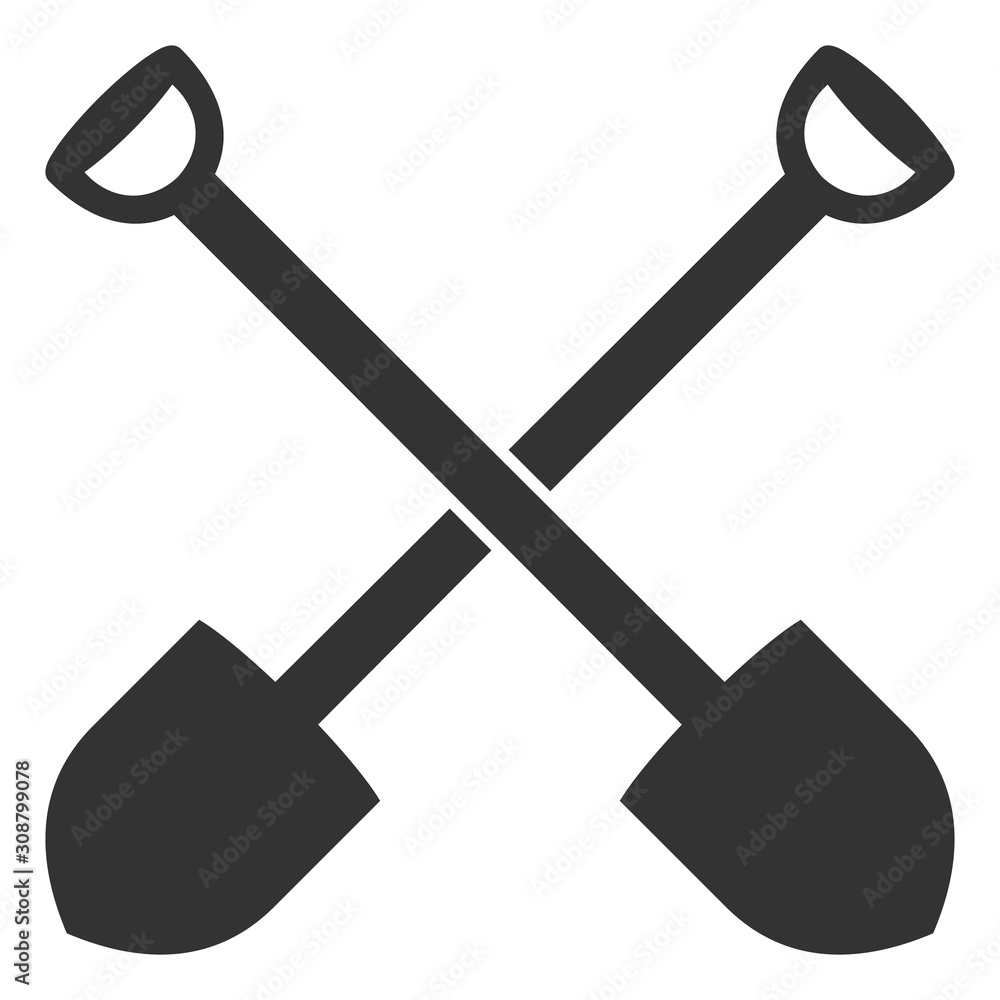 Shovels vector icon. Flat Shovels symbol is isolated on a white background. Shovels vector icon. Flat Shovels symbol is isolated on a white background.