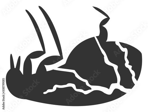 Sick flea vector icon. Flat Sick flea pictogram is isolated on a white background.