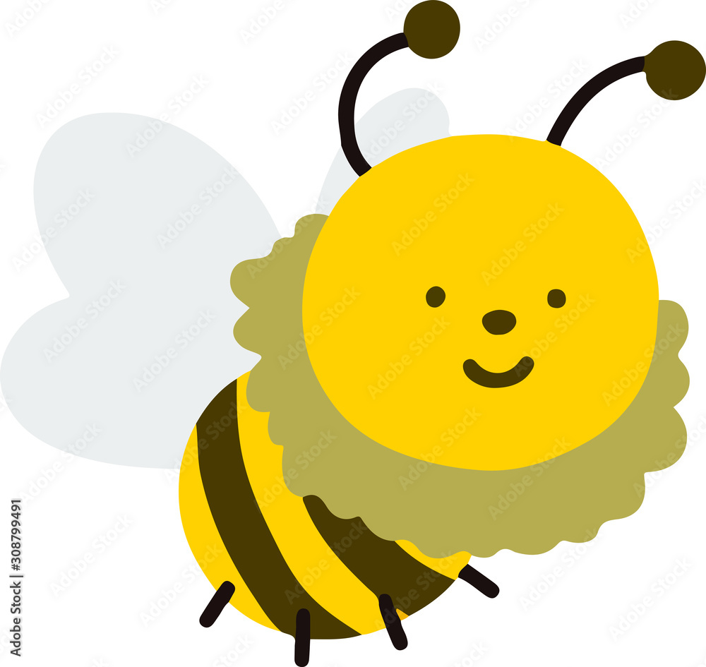 Obraz premium Flat colored smiley bumblebee