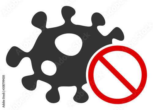 Stop infection vector icon. Flat Stop infection symbol is isolated on a white background.