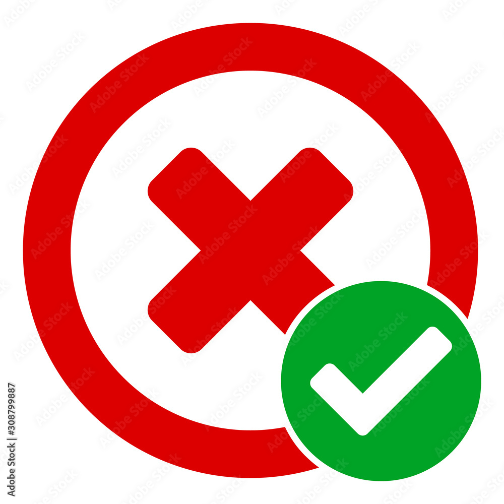 True negative vector icon. Flat True negative pictogram is isolated on a white background.