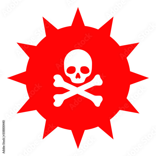 Viral toxin vector icon. Flat Viral toxin pictogram is isolated on a white background.