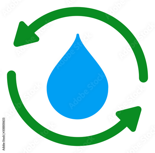 Water treatment vector icon. Flat Water treatment symbol is isolated on a white background.