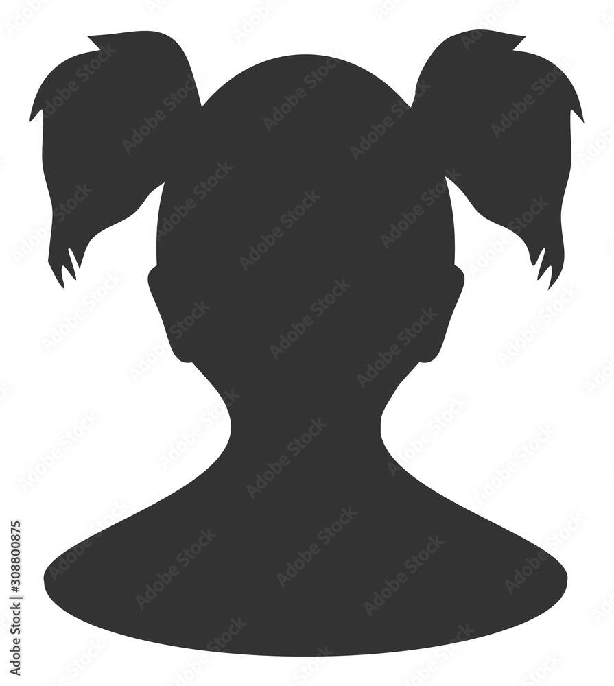 Young girl vector icon. Flat Young girl symbol is isolated on a white background.