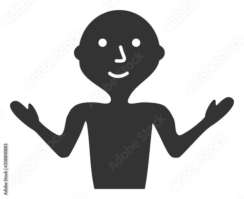 Young guru vector icon. Flat Young guru pictogram is isolated on a white background.