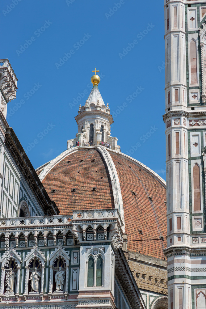 Fragment of the Cathedral of Saint Mary of the Flower in Florence in Italy