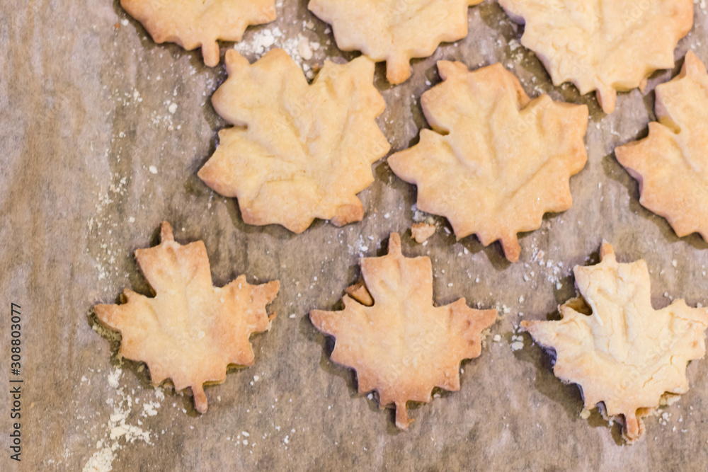 cookie leaves on backing paper cookie leaves on backing paper