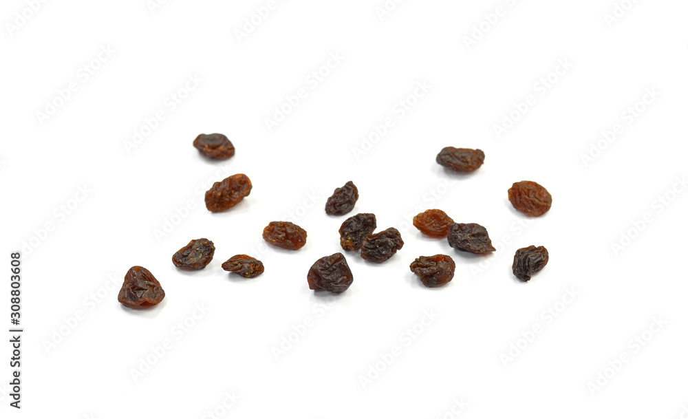 Naklejka premium raisins isolated on white background