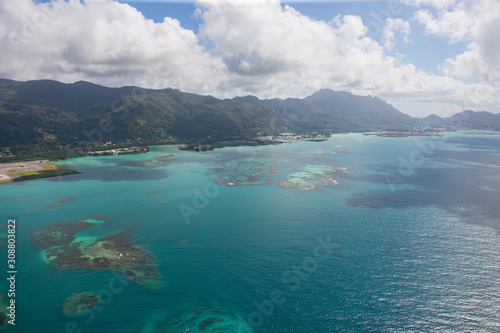 Aerial view to Victoria city, Seychelles