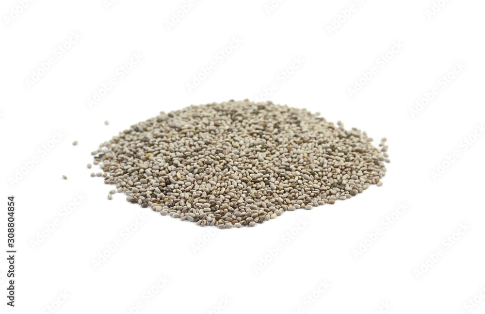 Chia seeds isolated on white background. heap of natural black chia seeds vegan gluten-free organic, healthy diet vegetarian superfood with antioxidant, omega-3, protein, mineral nutrients. Chia seeds isolated on white background. heap of natural black chia seeds vegan gluten-free organic, healthy diet vegetarian superfood with antioxidant, omega-3, protein, mineral nutrients.
