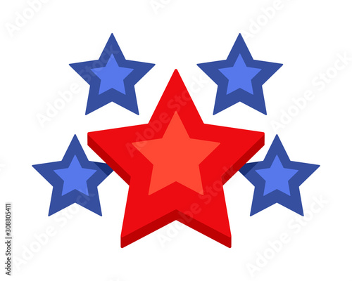 Set of trendy retro star shapes. Best-selling sticker, price tag, quality label.