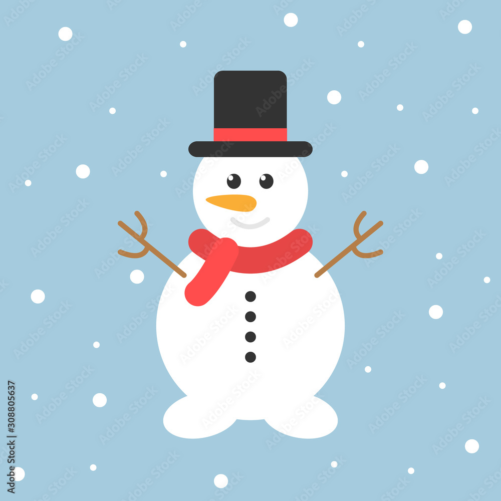 Christmas snowman icon vector illustration isolated on the white background