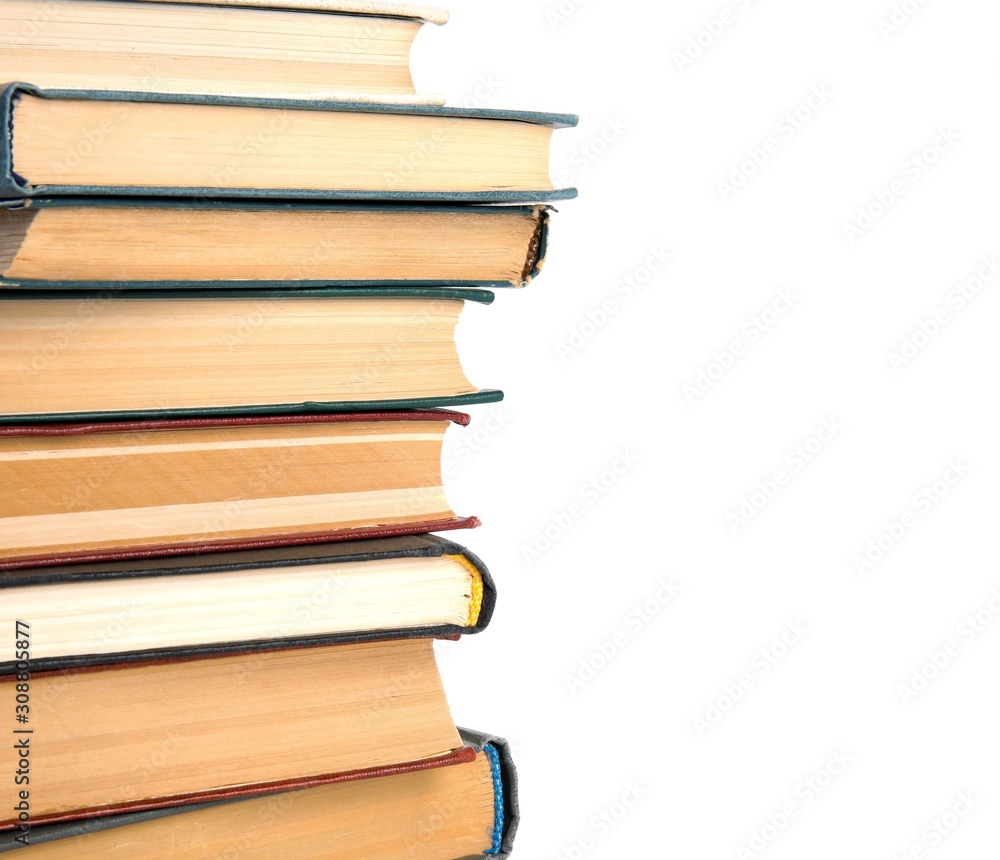 Collection of different books isolated on white Collection of different books isolated on white