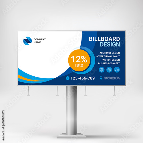Billboard design, modern layout of advertising banner for promotion of goods and services
