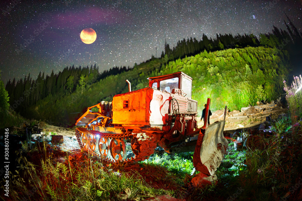 Star tractor in the mountains Star tractor in the mountains