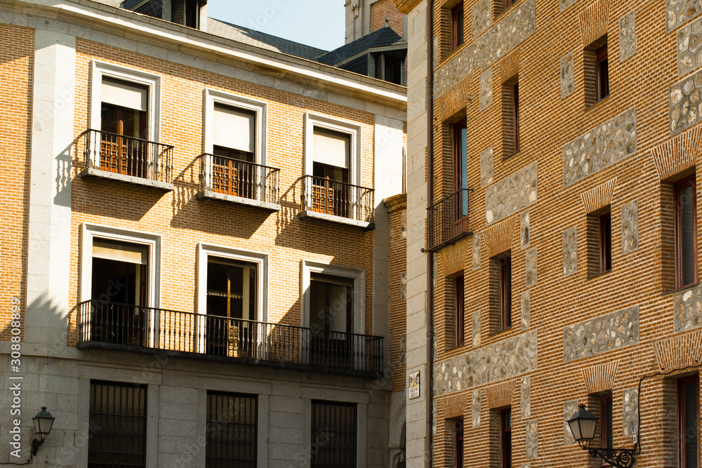 Fototapeta premium Architectural element of the building in Madrid. 