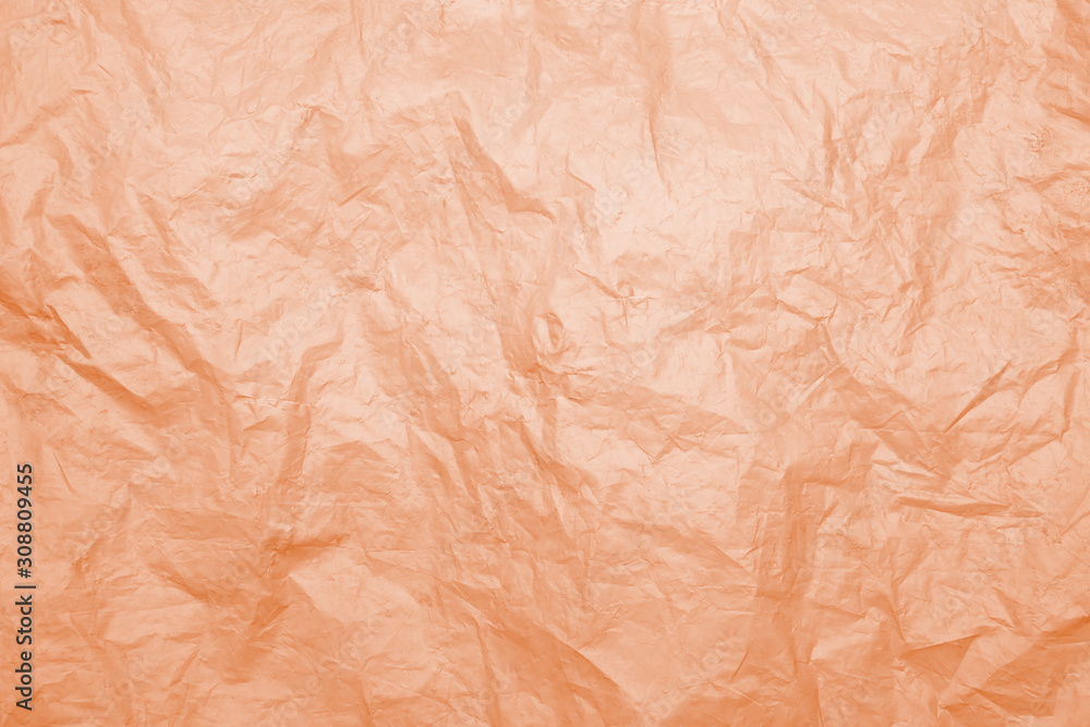 Texture of old rumpled weathered dirty plastic orange color Texture of old rumpled weathered dirty plastic orange color