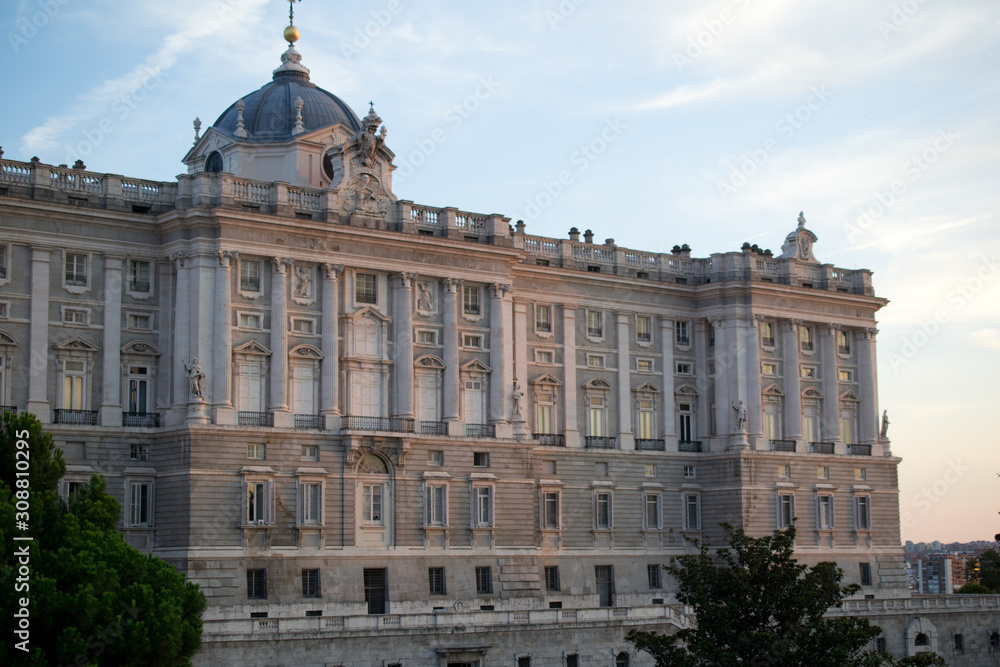 Royal Palace and Plaza de la Armeria. Madrid, Spain