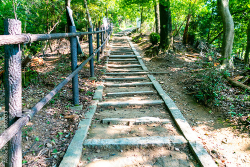 Mountain trail on the Daimonji mountain. Sakyo-ku, Kyoto, Japan photo