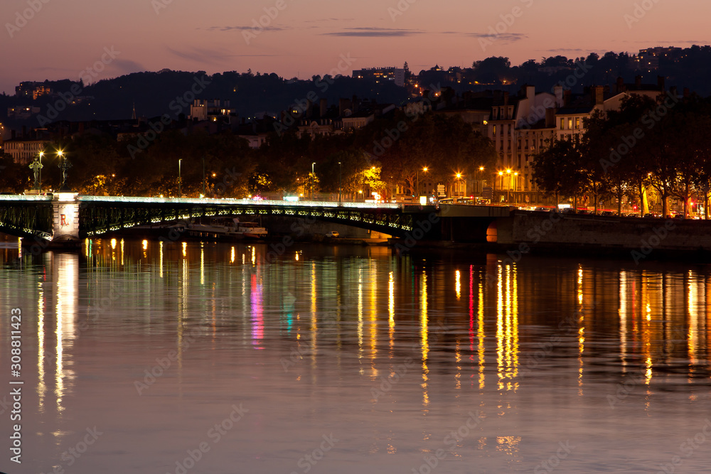 View on Bridge of the Palace of Justice in Lyon, France. View on Bridge of the Palace of Justice in Lyon, France.