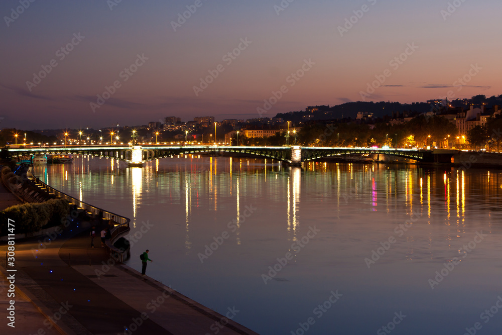 View on Bridge of the Palace of Justice in Lyon, France. View on Bridge of the Palace of Justice in Lyon, France.