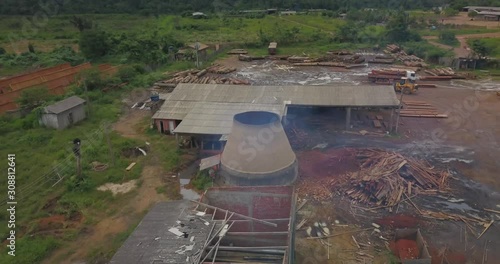 Logging in Santo Antônio do Matupi is one of the main causes of deforestation in the Amazon rainforest. Today there are 26 sawmills operating in the region. Amazonas, Brazil. photo