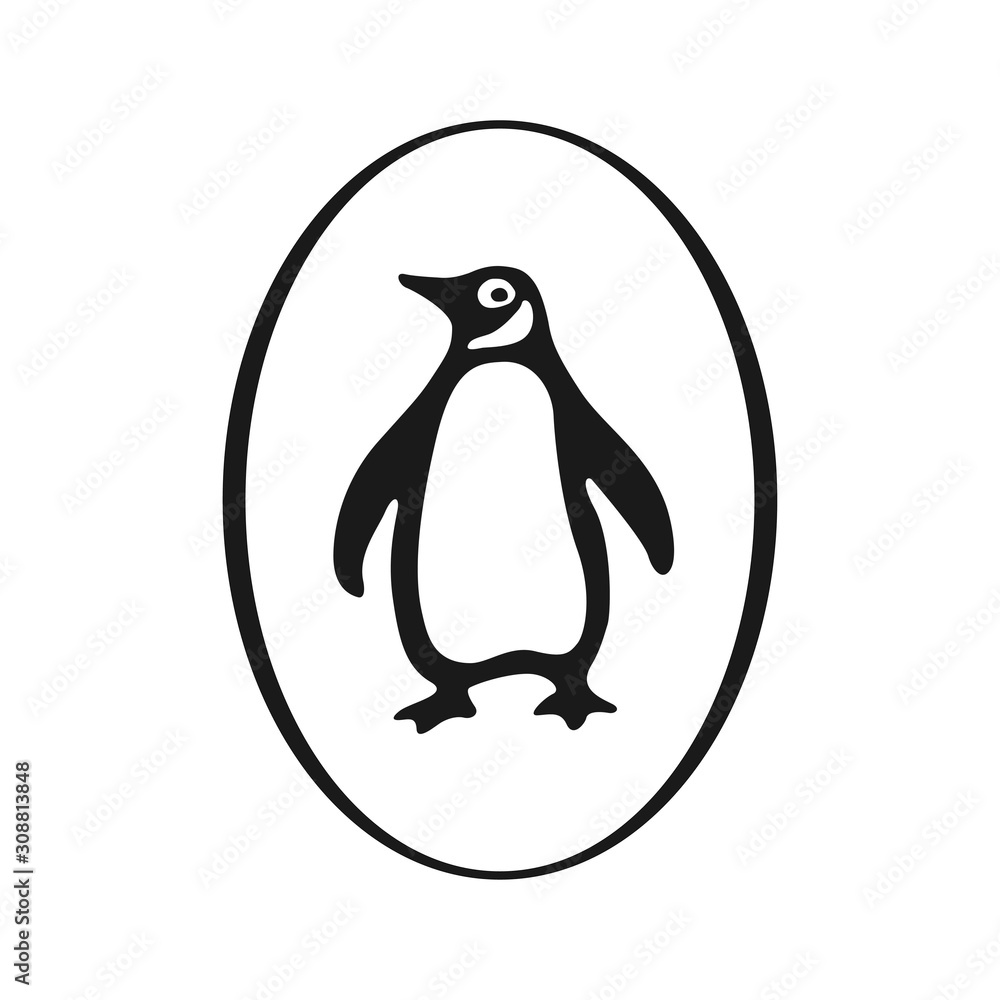 Naklejka premium Penguin icon on a white background. Vector
