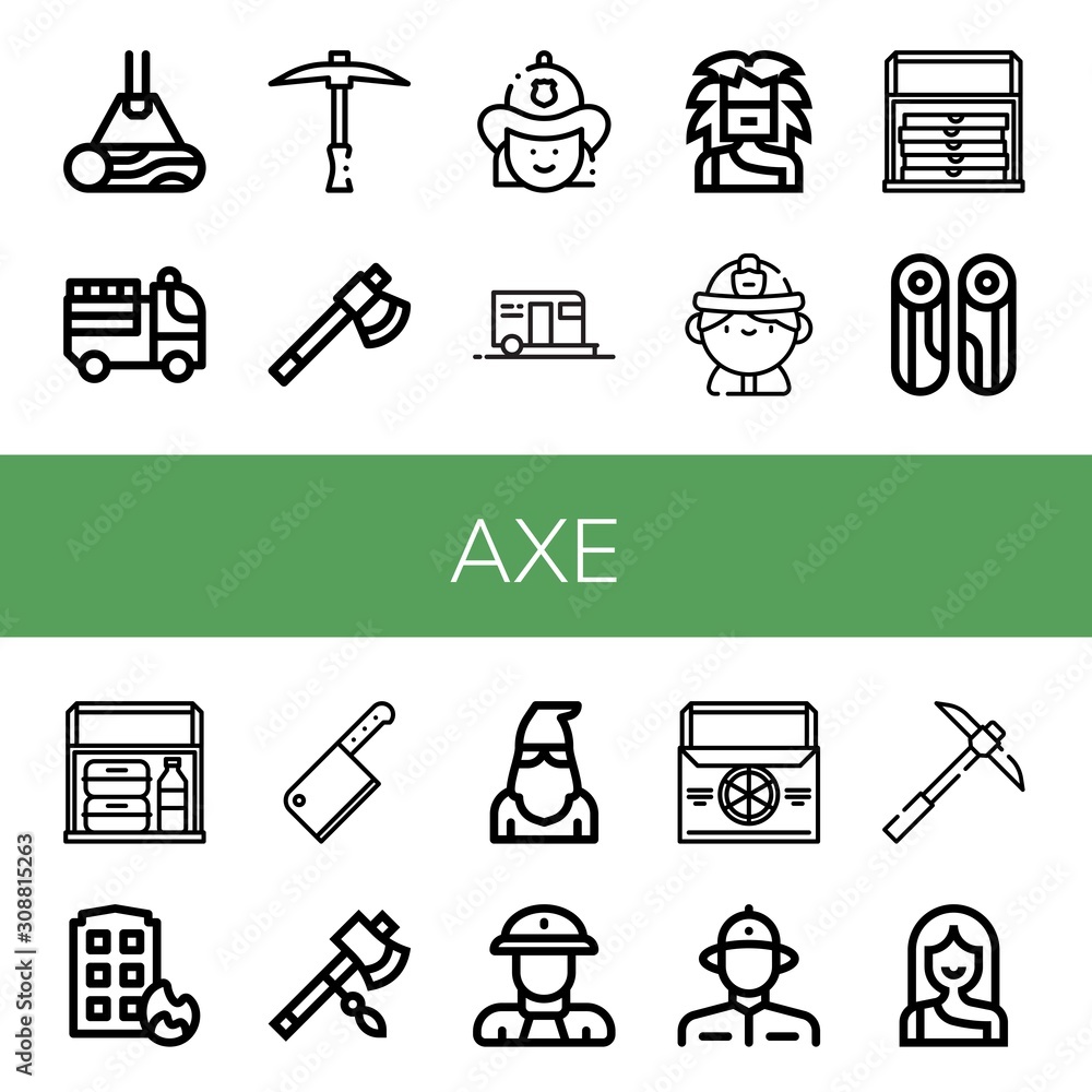 Fototapeta premium Set of axe icons