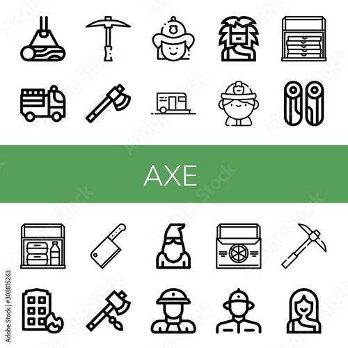 Set of axe icons