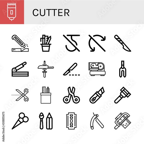 cutter icon set