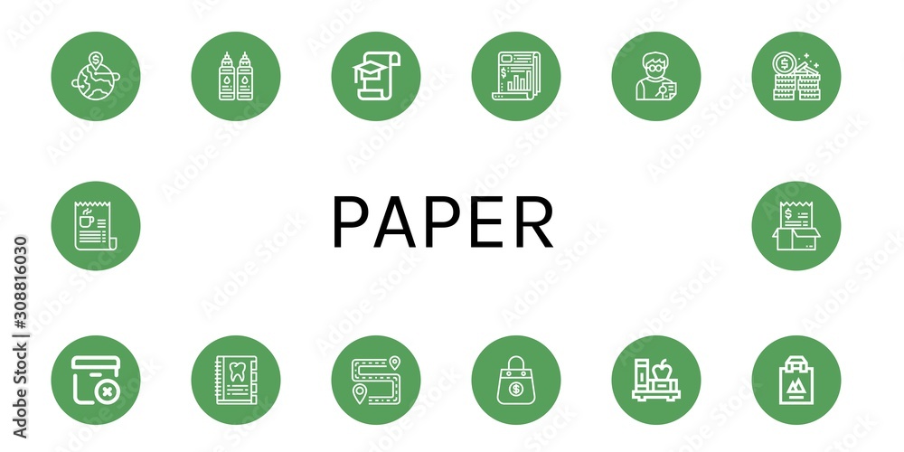 Set of paper icons Set of paper icons