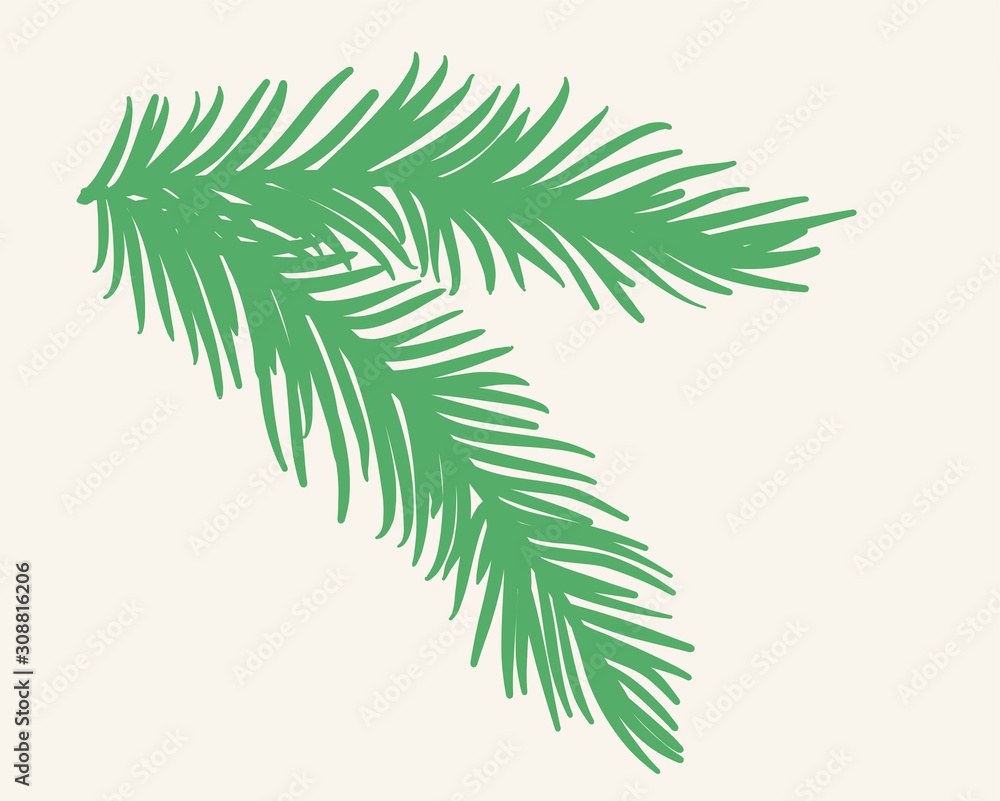 Naklejka premium Christmas tree's vector brunch. New year tree.