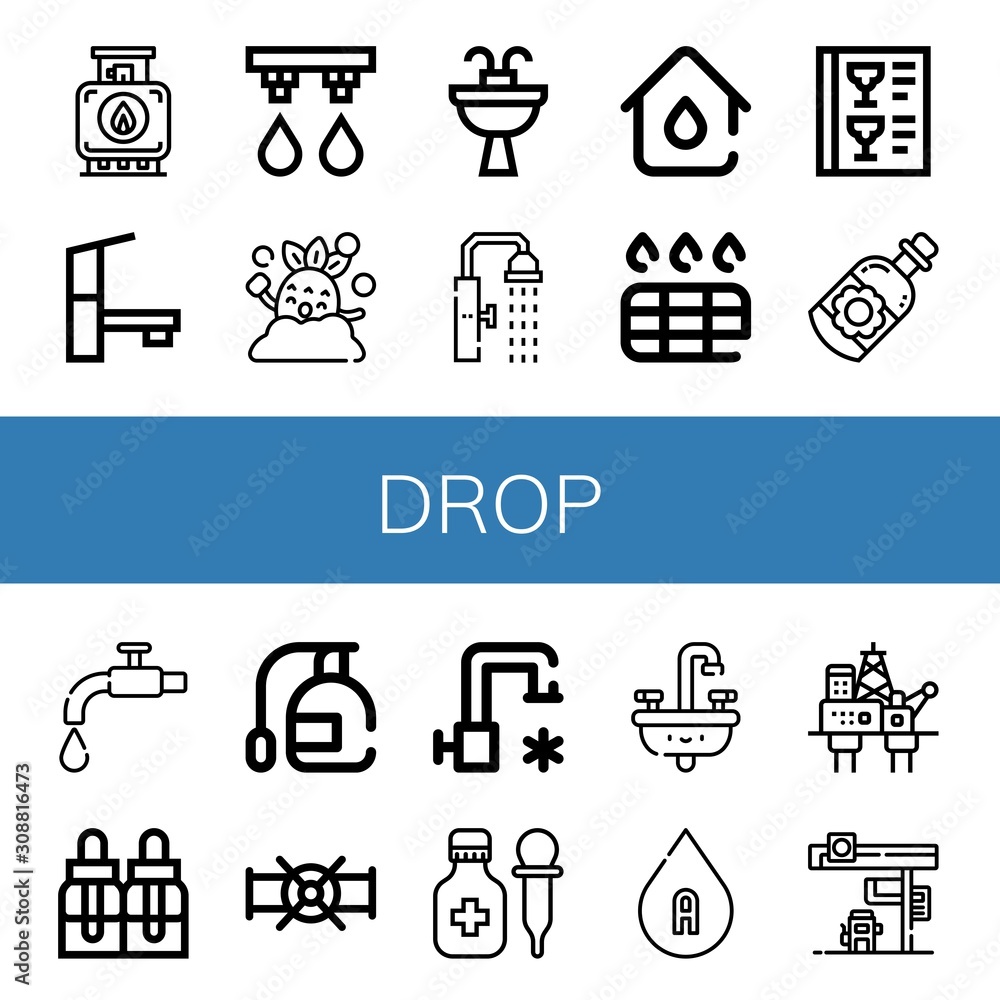 drop icon set drop icon set