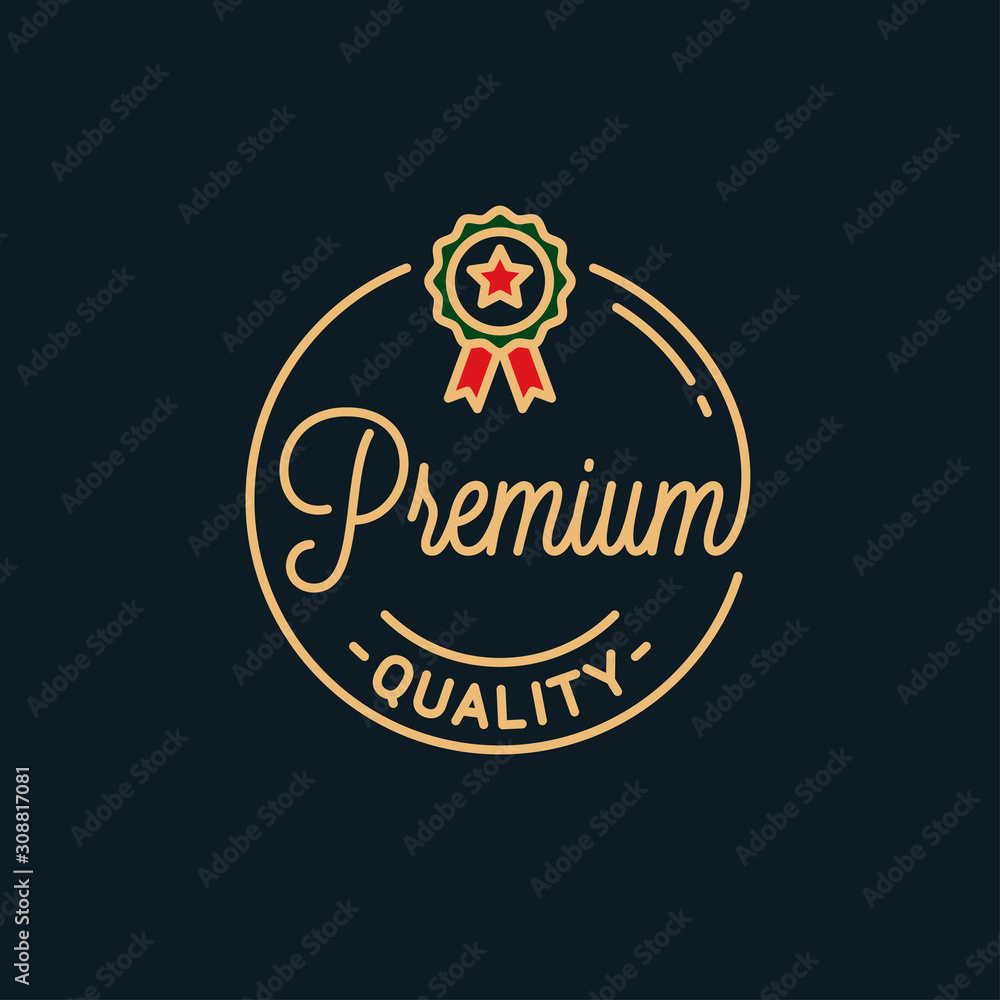 Fototapeta premium Premium quality logo. Round linear of Best product