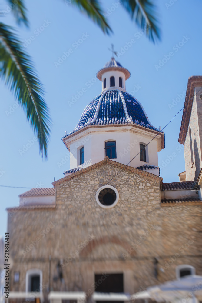 Beautiful summer sunny view of Altea old town, Altea, Marina Baixa, province of Alicante, Mediterranean coast, the Costa Blanca, Valencian Community