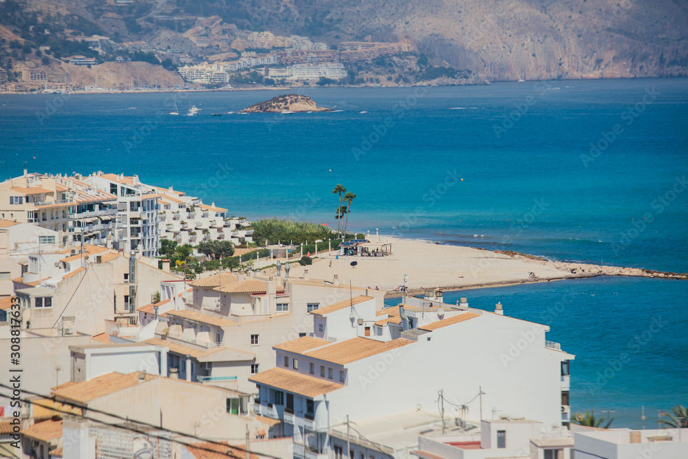 Beautiful summer sunny view of Altea old town, Altea, Marina Baixa, province of Alicante, Mediterranean coast, the Costa Blanca, Valencian Community