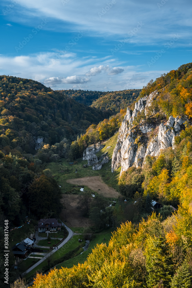 Ojcowski Park Narodowy, las, jesień, polska, małopolska