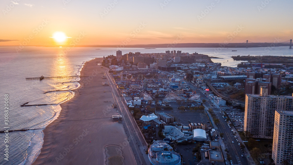 Aerial view of Coney Island, New York