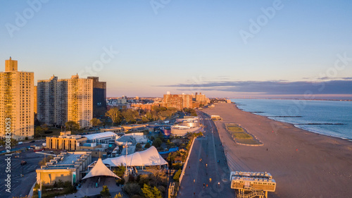 Aerial view on Coney Island and Brighton Beach in New York