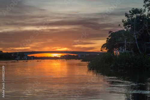 Sunset at Rio Miranda in the Pantanal, Brazil, South America © Tim on Tour