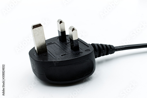 English electric plug isolated on white background