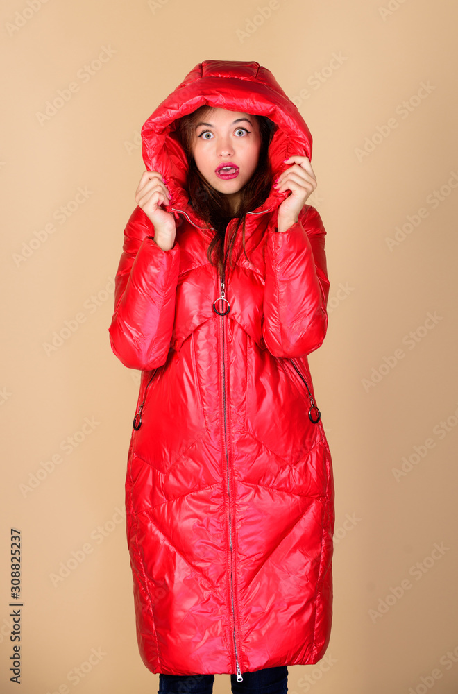 no way. girl in puffed coat. faux fur fashion. flu and cold. seasonal fashion. woman in padded warm coat. happy winter holidays. Xmas coming. beauty in winter clothing. cold season shopping no way. girl in puffed coat. faux fur fashion. flu and cold. seasonal fashion. woman in padded warm coat. happy winter holidays. Xmas coming. beauty in winter clothing. cold season shopping