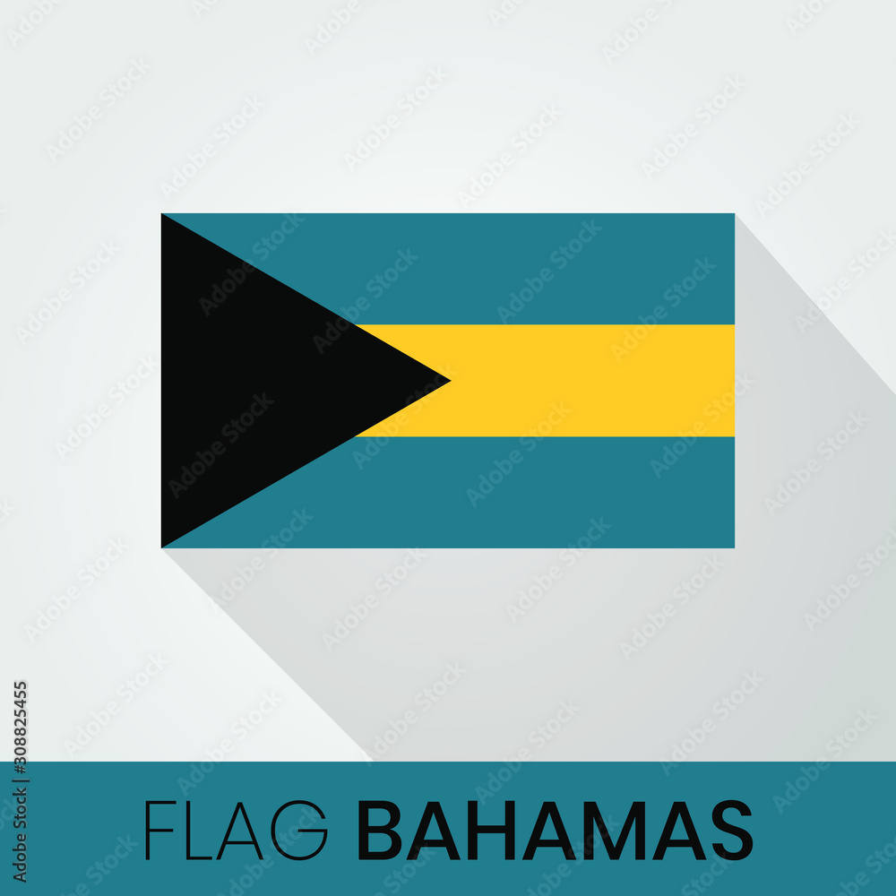 Flag of The Bahamas With Shadow Flag of The Bahamas With Shadow