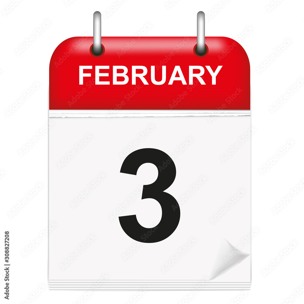 Daily calendar February day 3 Daily calendar February day 3